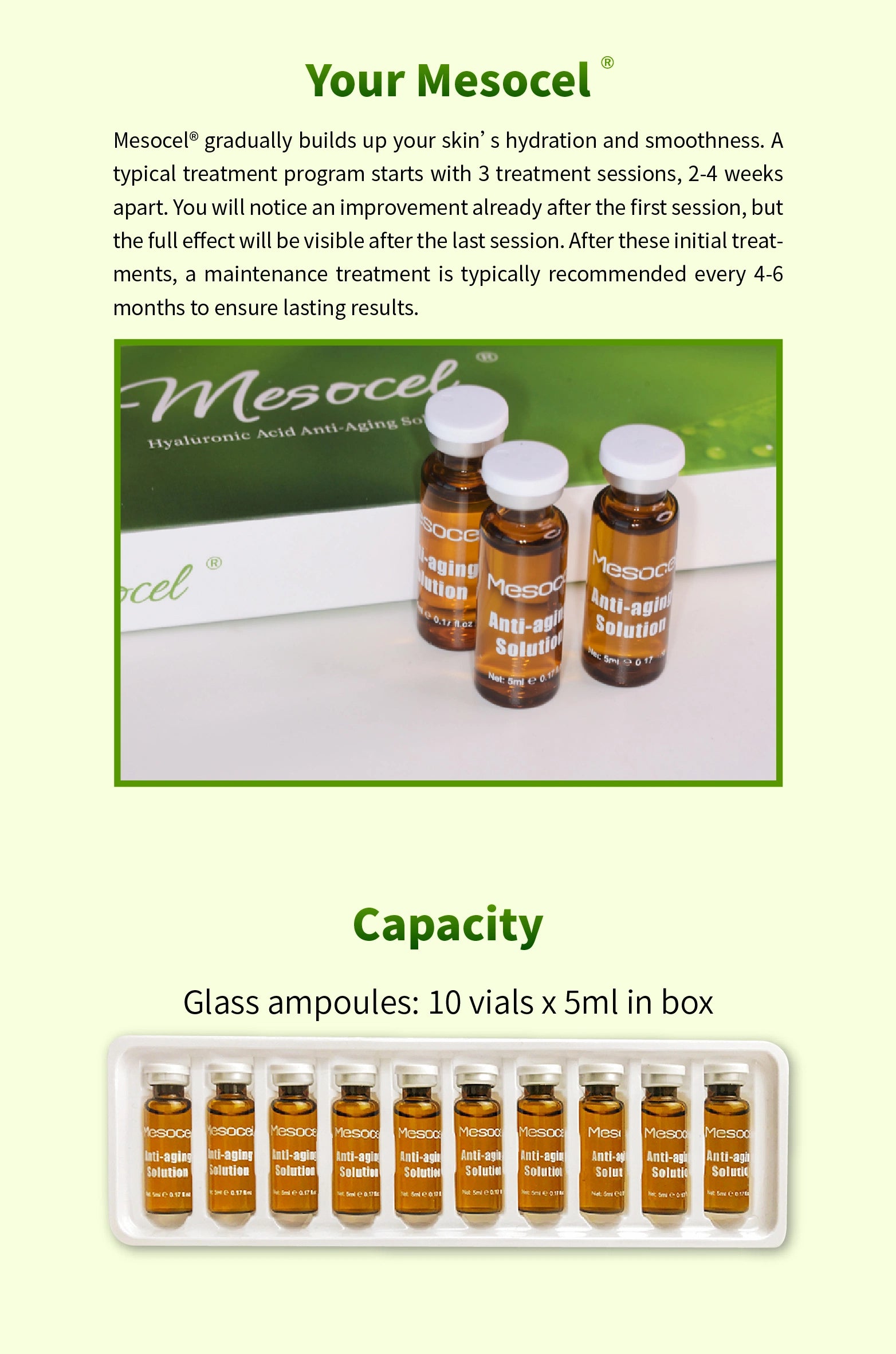 Mesocel Hyaluronic Acid Anti-Aging Solution Mesotherapy Injection (5 mL or 0.17 Fl Oz.) 1 bottle ONLY