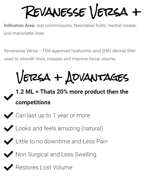 Revanesse Versa+ with Lidocaine