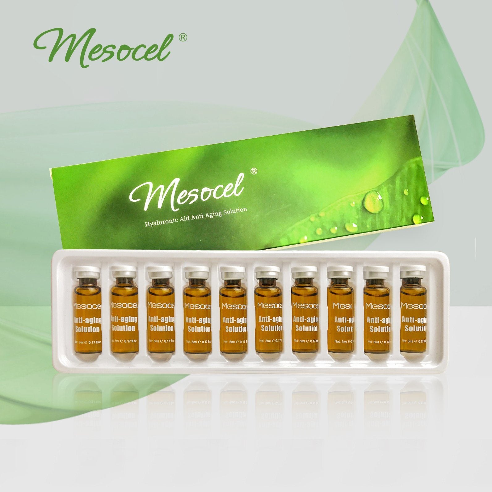 Mesocel Hyaluronic Acid Anti-Aging Solution Mesotherapy Injection (5 mL or 0.17 Fl Oz.) 1 bottle ONLY